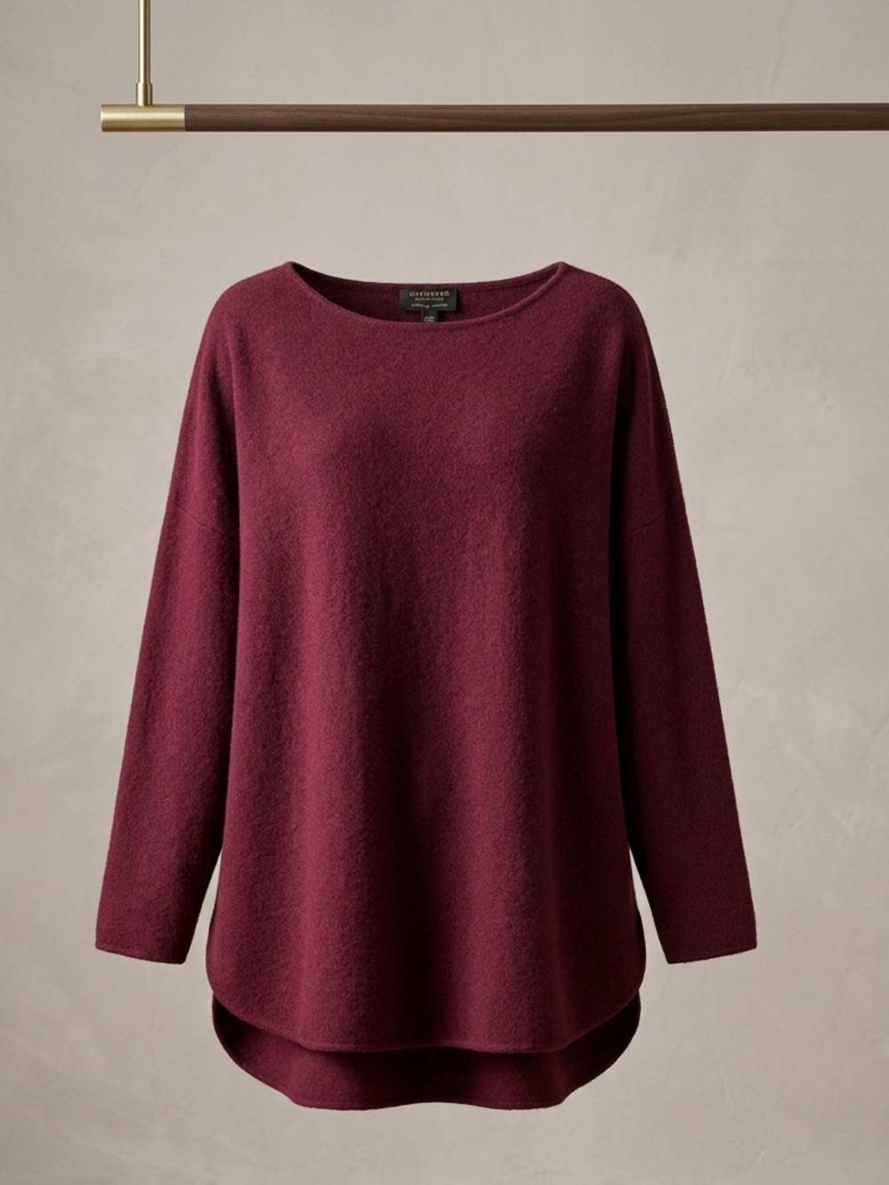 Charter Club Cashmere Oversized Scoop Neck Burgundy Long Sleeve Sweater Size 3X